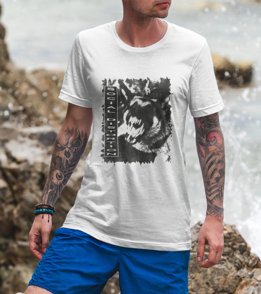Social Distortion Dog Fight Skeleton Man Boxing Gloves T-Shirt