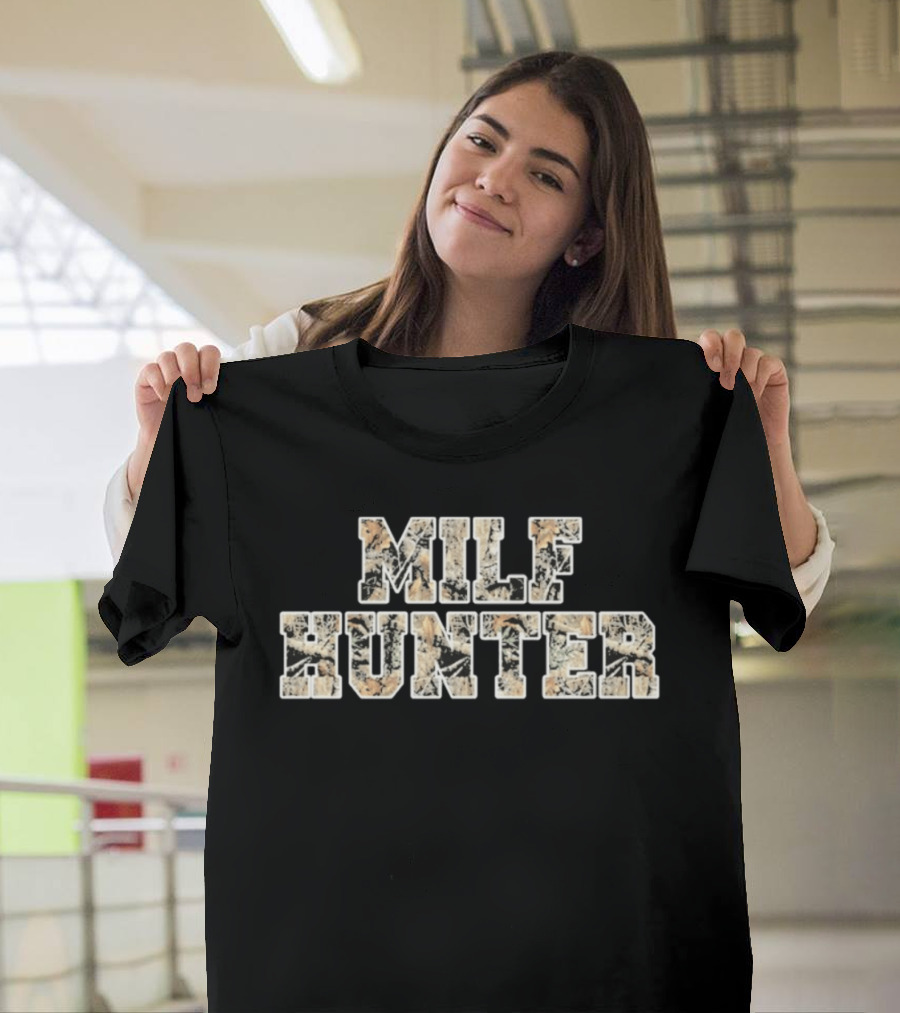 MILF Hunter Camo Print T-Shirt