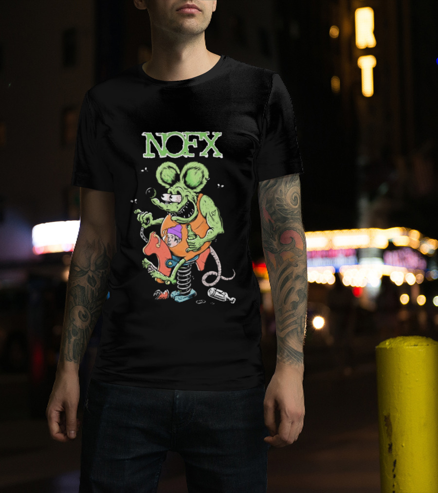 NOFX 40 Years Rat Fink Spring Loaded Cartoon T-Shirt