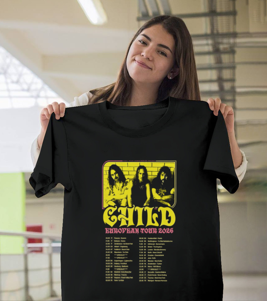Child Europe Tour 2026 Concert Dates and Locations T-Shirt