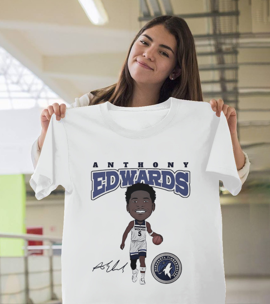 Anthony Edwards Minnesota Timberwolves NBA Hardwood Comic T-Shirt