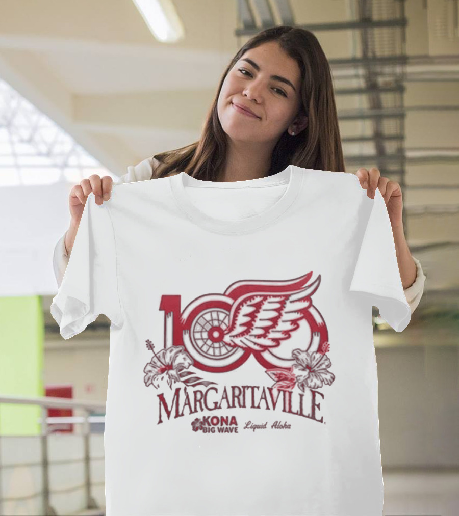 Detroit Red Wings Margaritaville 2026 Corona Hockey Collaboration T-Shirt