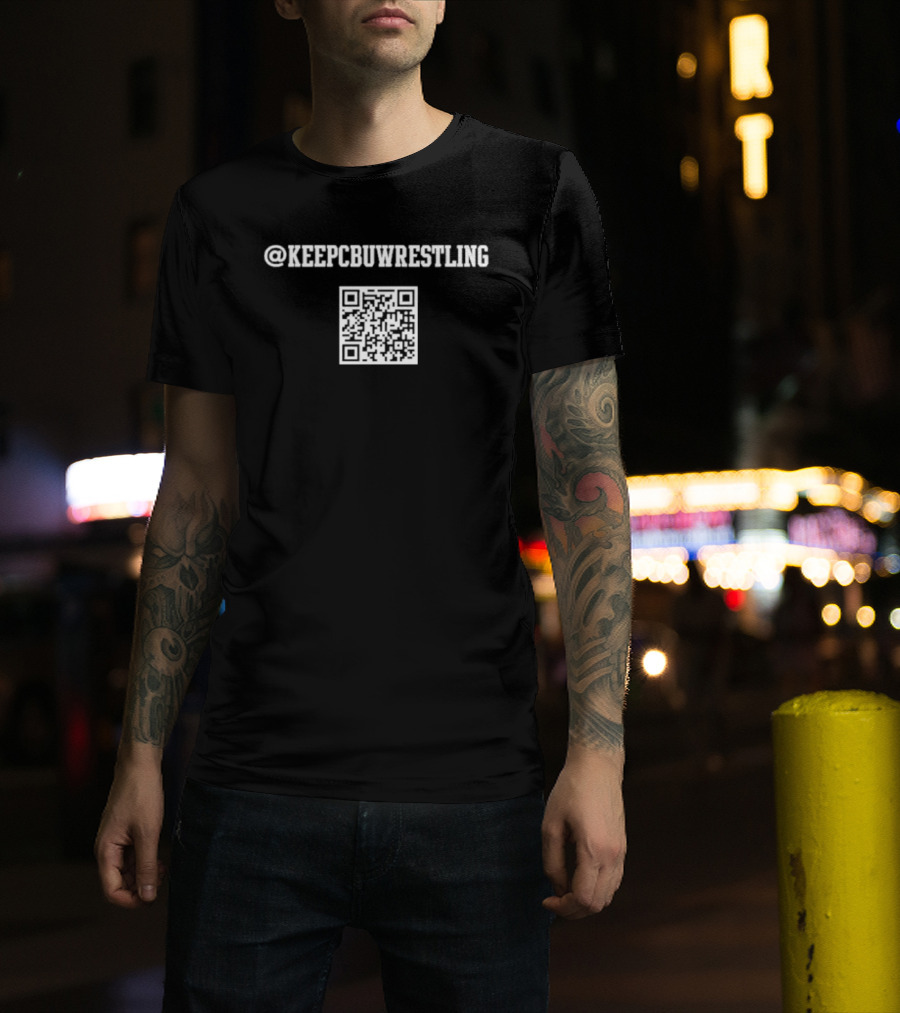Keep CBU Wrestling QR Code Opposing Teams T-Shirt