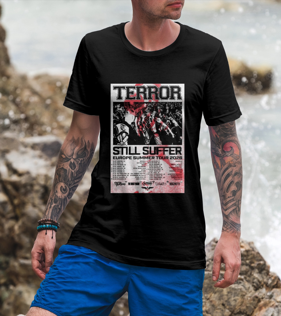 TERROR Still Suffer Europe Summer Tour 2026 With Stick To Your Guns And The Ghost Inside T-Shirt