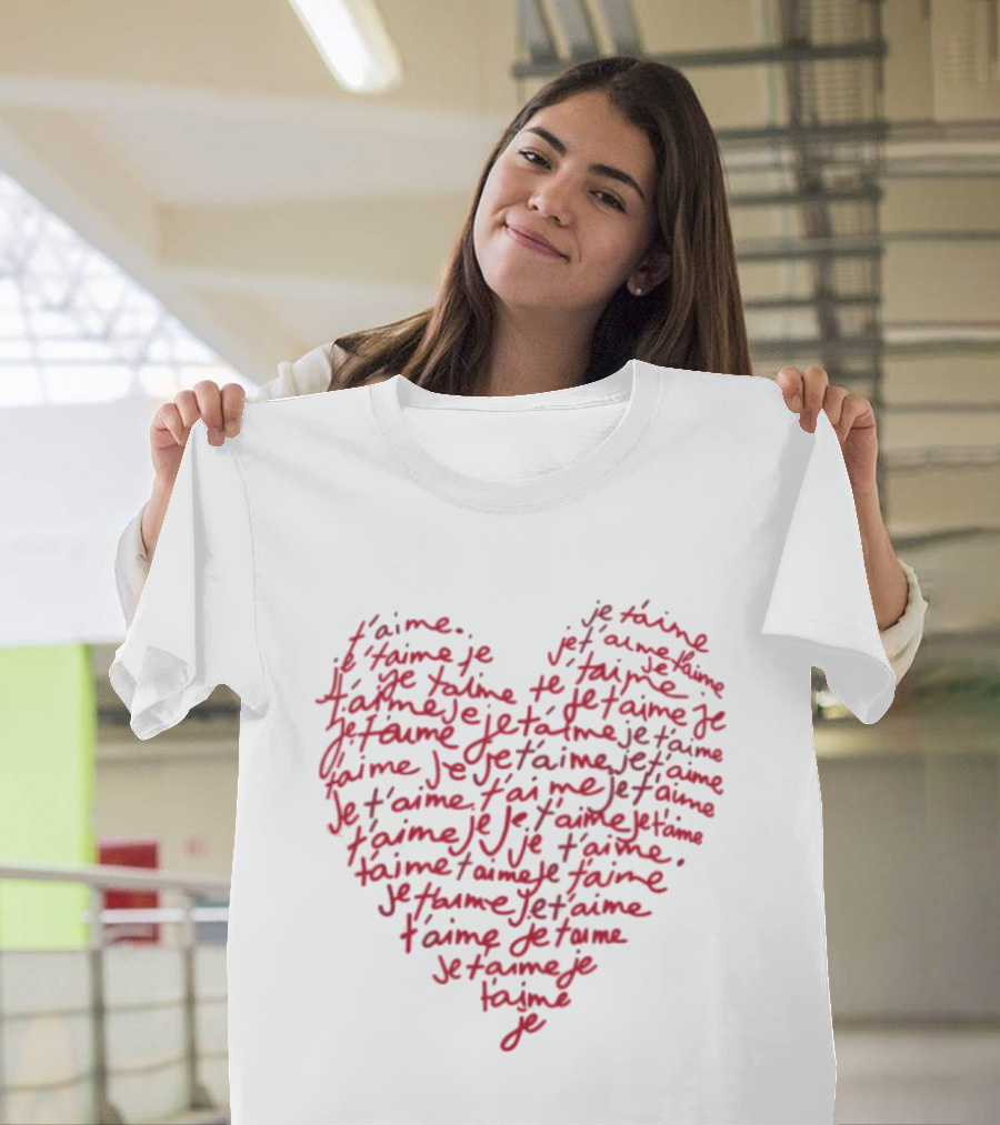 Kirsten McDuffie Je T'Aime Heart Red T-Shirt