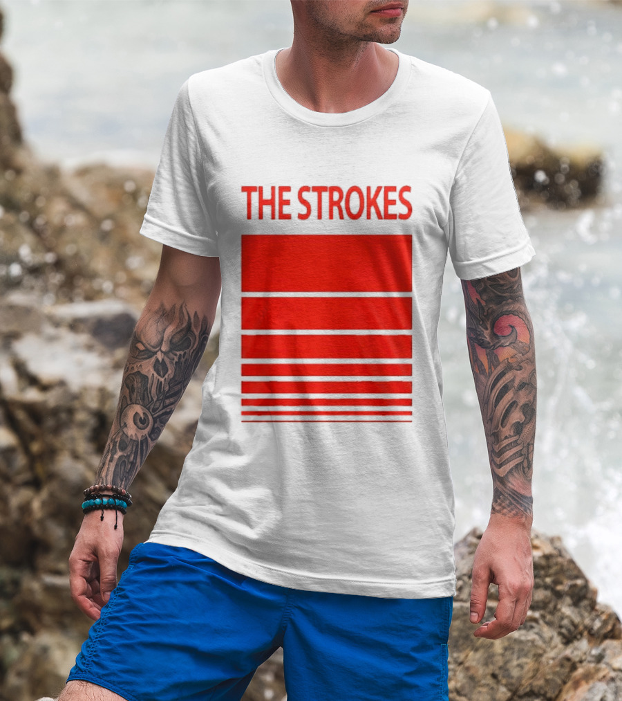 The Strokes 2026 Tour San Francisco Bold Red Stripes T-Shirt