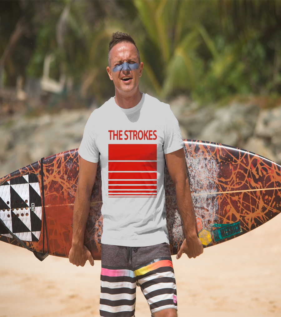 The Strokes 2026 Tour San Francisco Bold Red Stripes T-Shirt