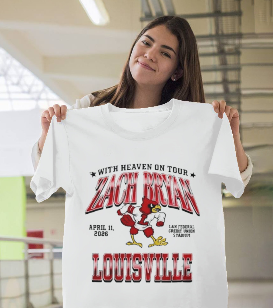 Zach Bryan With Heaven On Tour April 11 2024 L&N Federal Credit Union Stadium Louisville T-Shirt