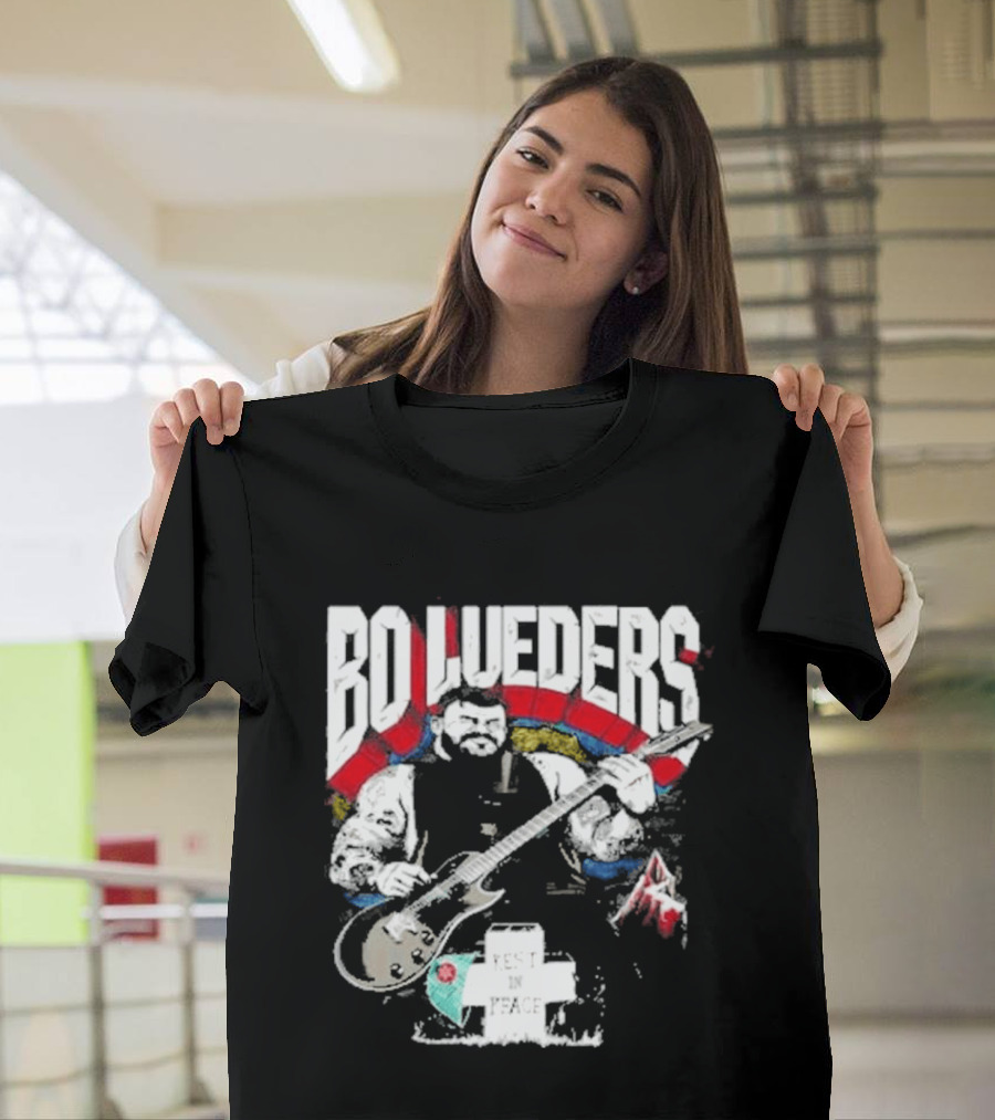 Bo Lueders Guitar Tribute Edgemen Rest in Peace T-Shirt