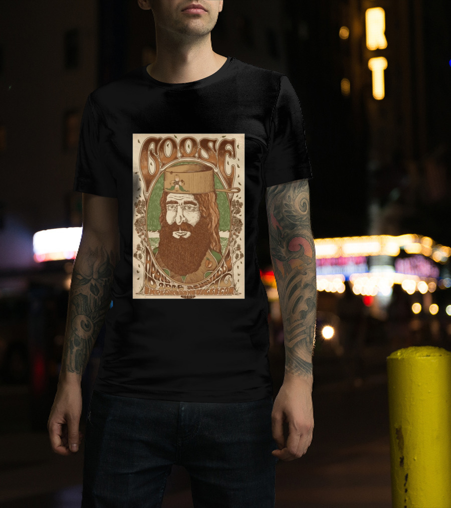 Goose Asheville ExploreAsheville.com Arena April 10 2026 Bearded Man With Hat T-Shirt