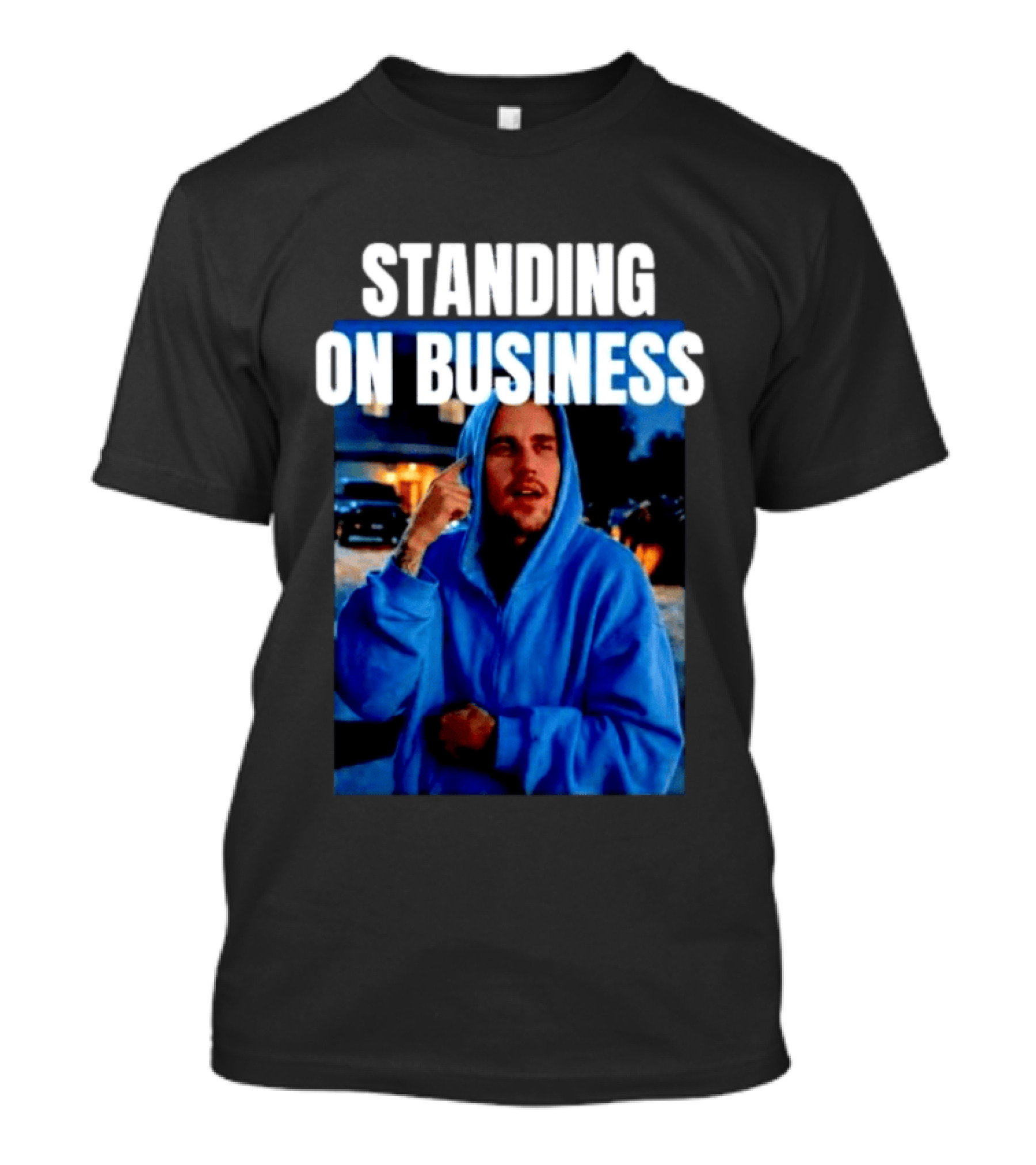 Standing On Business Blue Image T-Shirt