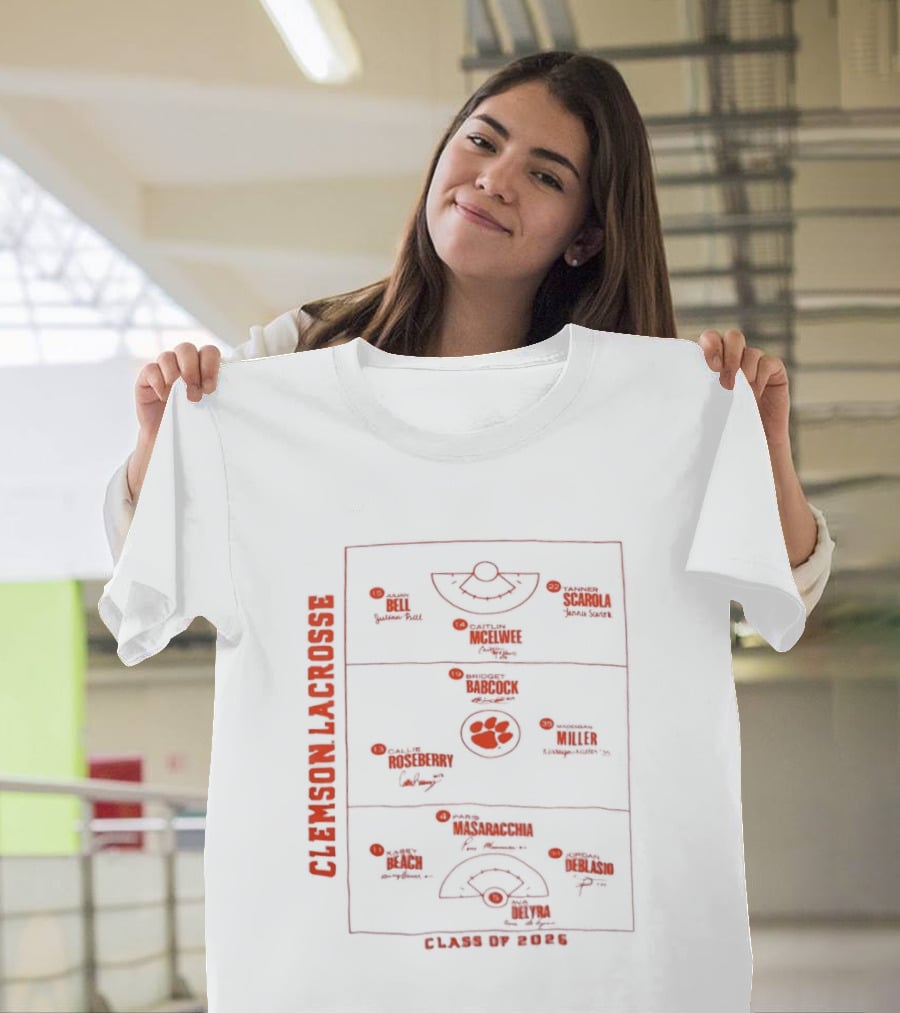 Clemson Lacrosse Field Diagram Class Of 2026 T-Shirt