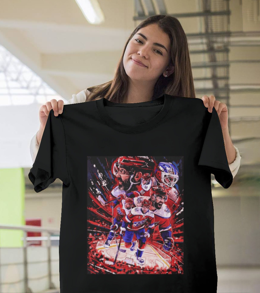 Washington Capitals Alex Ovechkin 2026 Hockey Team Players Montage T-Shirt