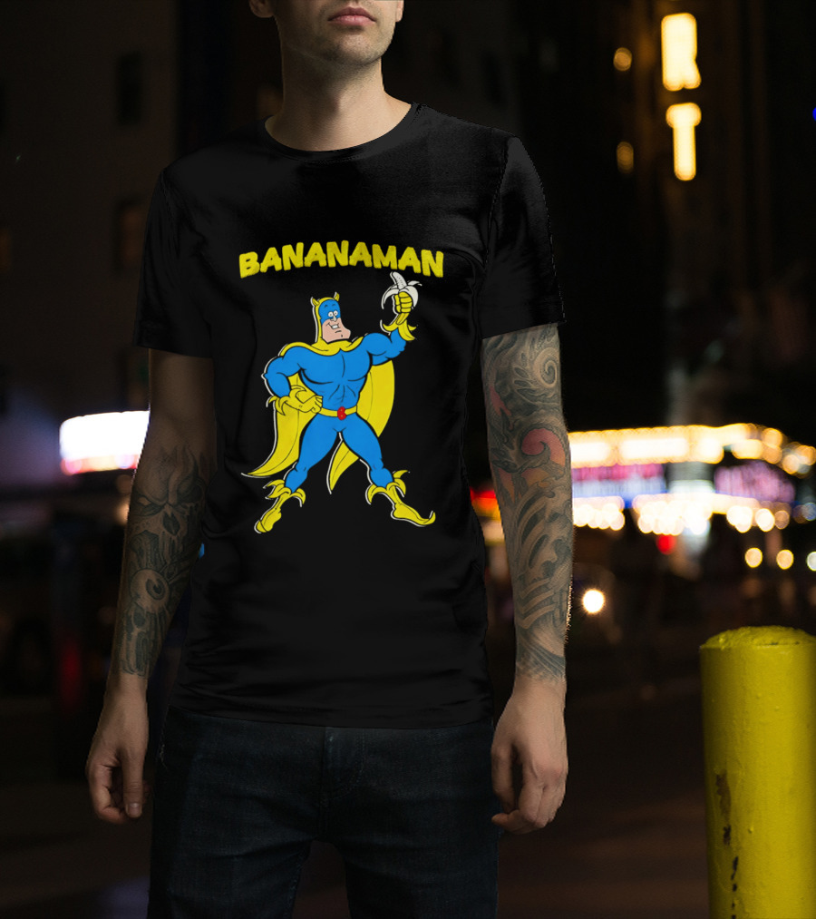 Bananaman Cartoon Superhero With Banana T-Shirt