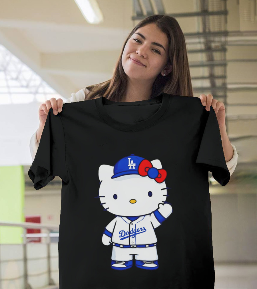 Hello Kitty Los Angeles Dodgers MLB Baseball Collaboration Fan T-Shirt