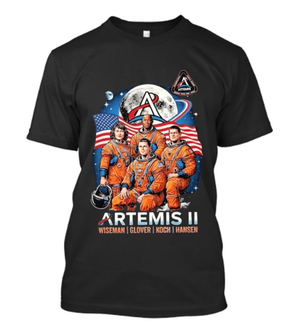 NASA Artemis II Wiseman Glover Koch Hansen Astronauts Return To Earth Moon Mission T-Shirt