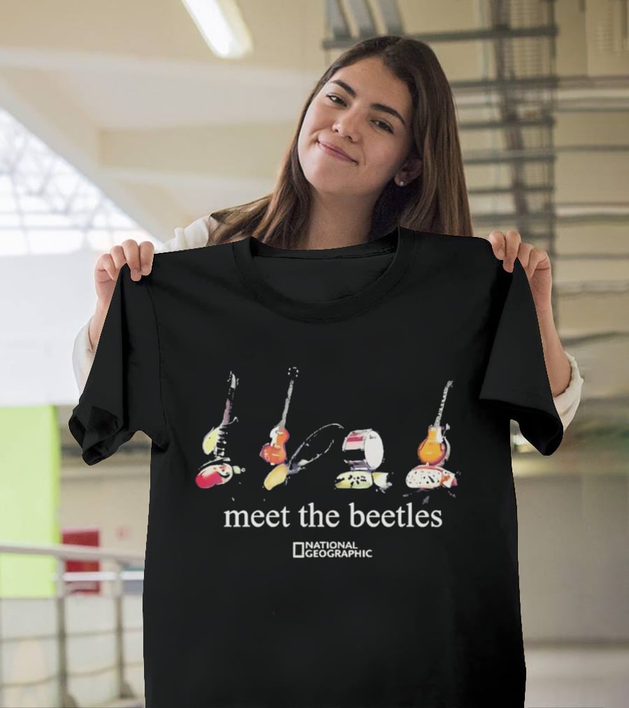 National Geographic Meet The Beetles Cotton Beatles Inspired Instruments T-Shirt
