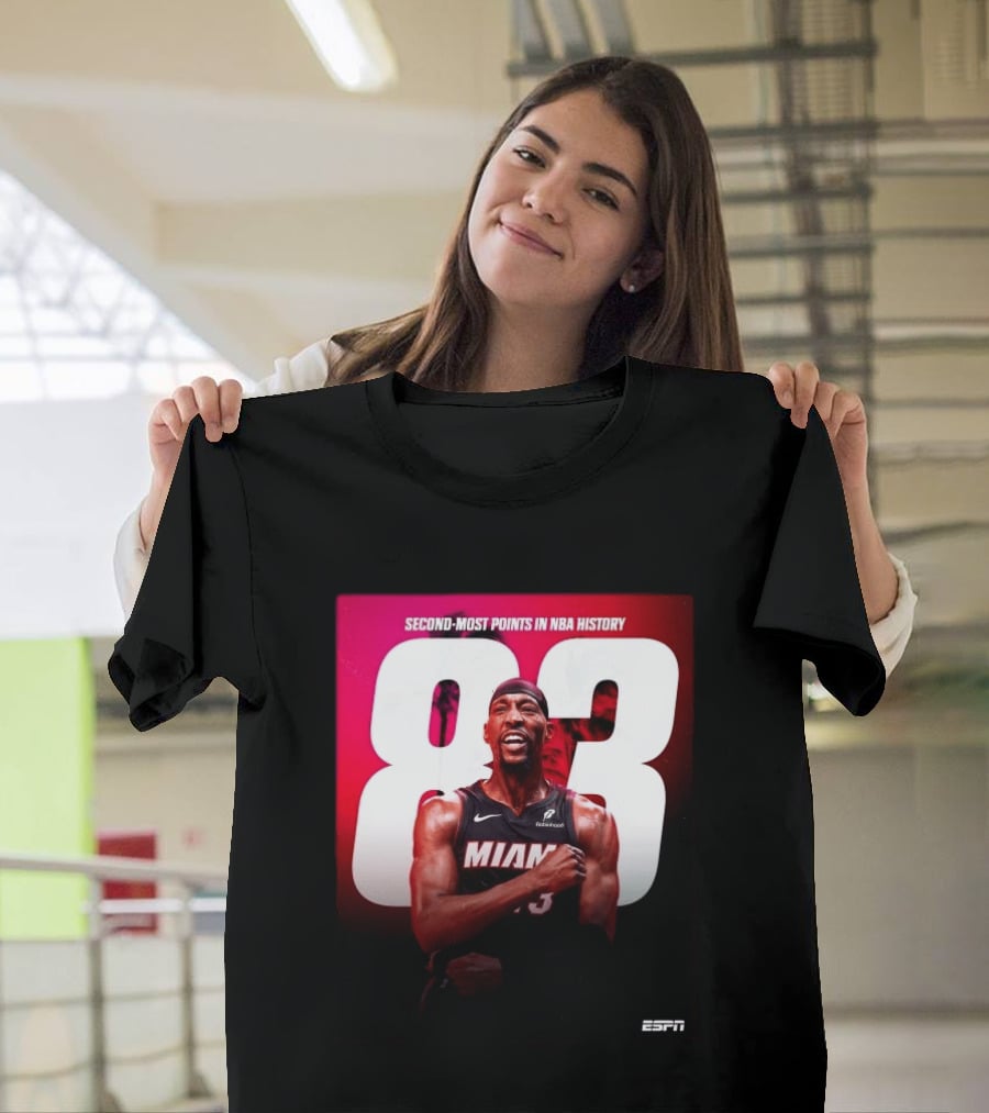Bam Adebayo 83 Second Most Points NBA History Miami ESPN T-Shirt