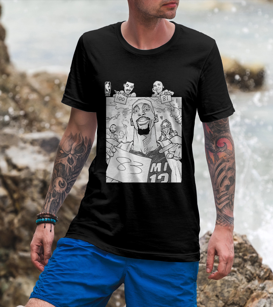 Bam Adebayo 83 Points Wilt Bam Kobe 2nd Highest Scoring Game NBA History Cartoon Miami 13 T-Shirt