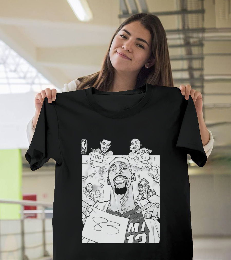 Bam Adebayo 83 Points Wilt Bam Kobe 2nd Highest Scoring Game NBA History Cartoon Miami 13 T-Shirt