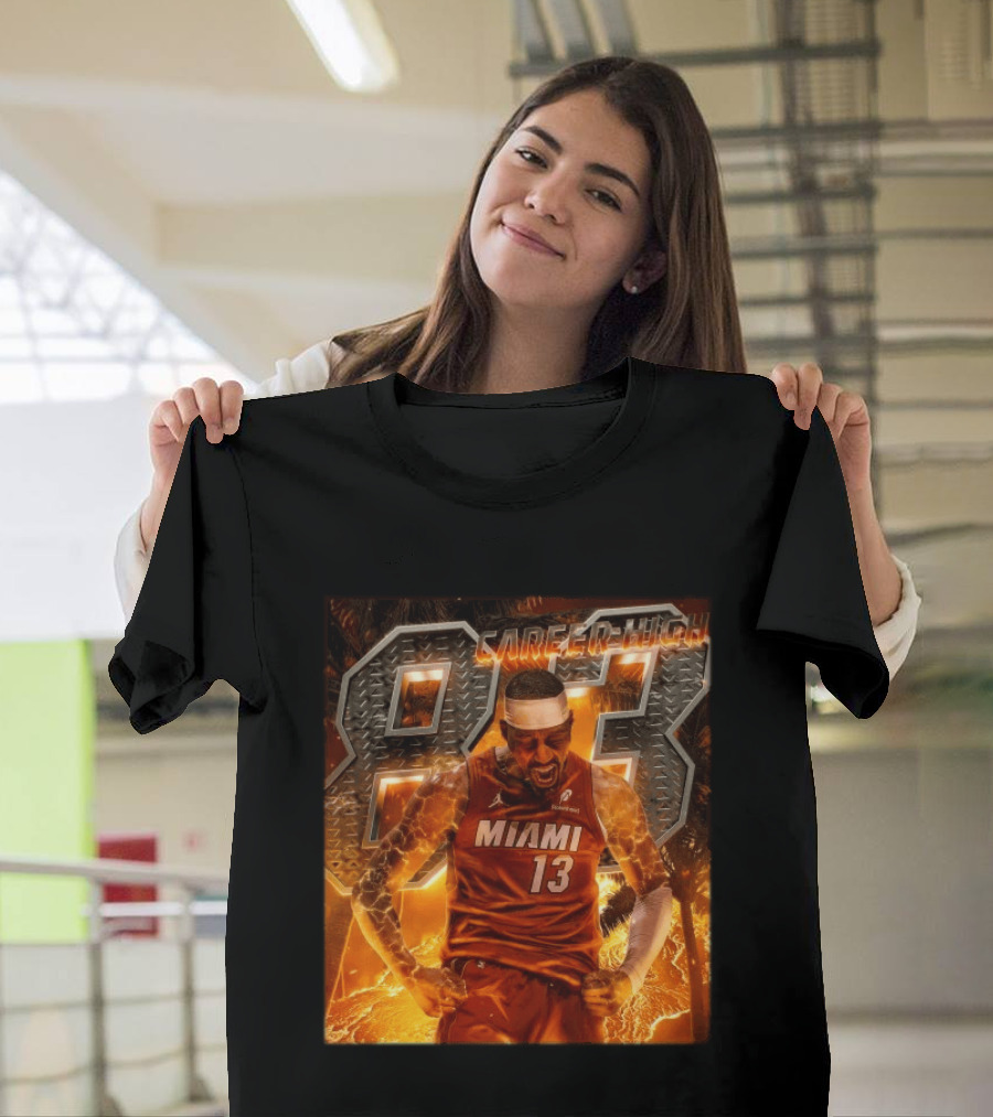 Carrer High 83 Miami Heat Bam Adebayo Goes Nuclear NBA Second Most Points T-Shirt