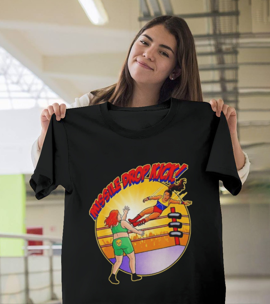 Missile Drop Kick Wrestling Move In Classic Ring Showdown T-Shirt