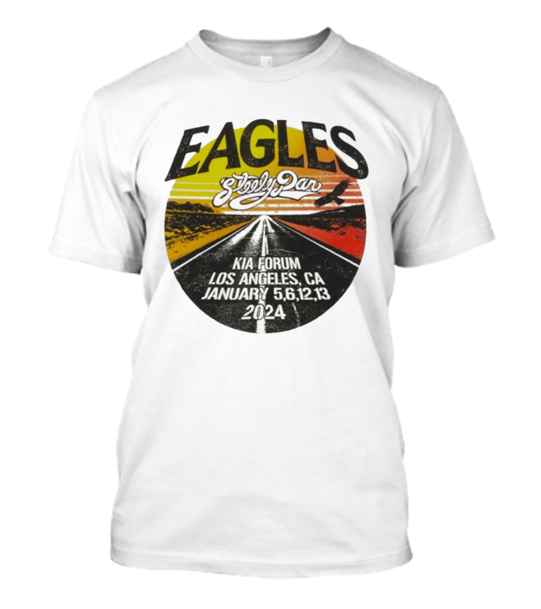 Eagles Steely Dan Kia Forum Los Angeles January 2024 Tour T-Shirt
