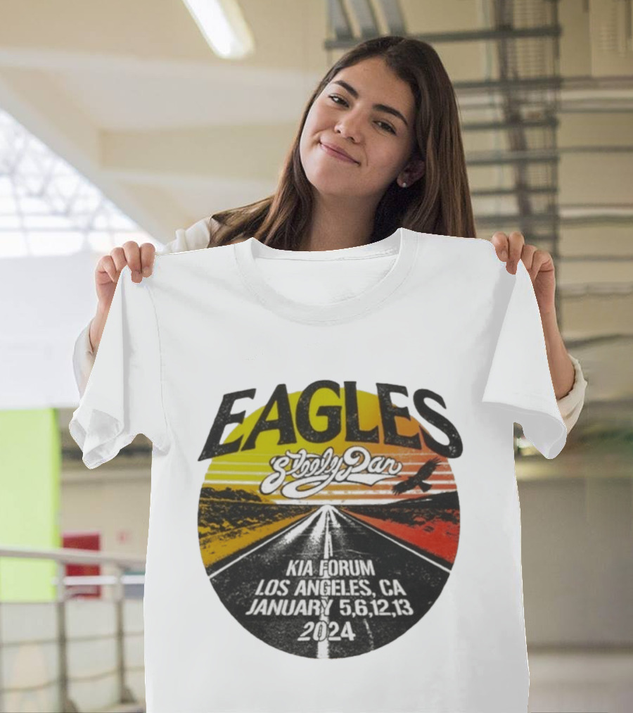 Eagles Steely Dan Kia Forum Los Angeles January 2024 Tour T-Shirt