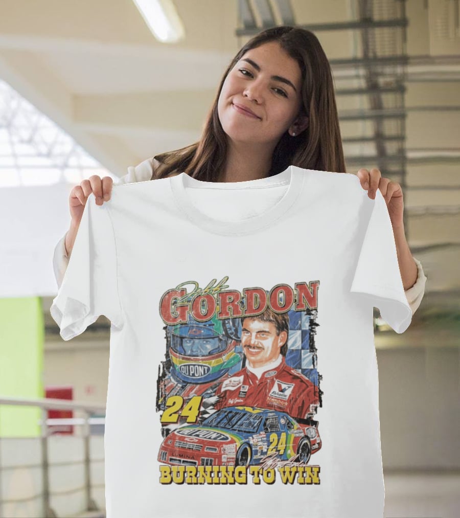 Jeff Gordon Dupont Racing 24 Burning To Win T-Shirt