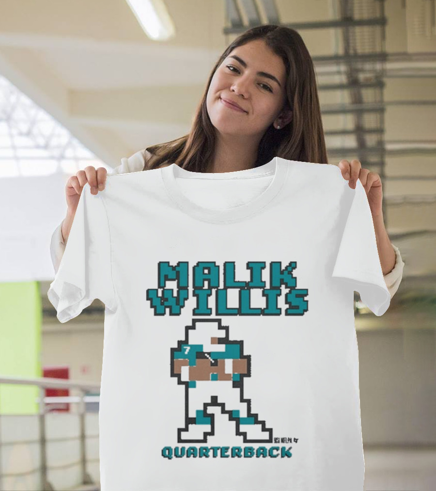 Malik Willis Retro Pixel Quarterback Miami Baller T-Shirt