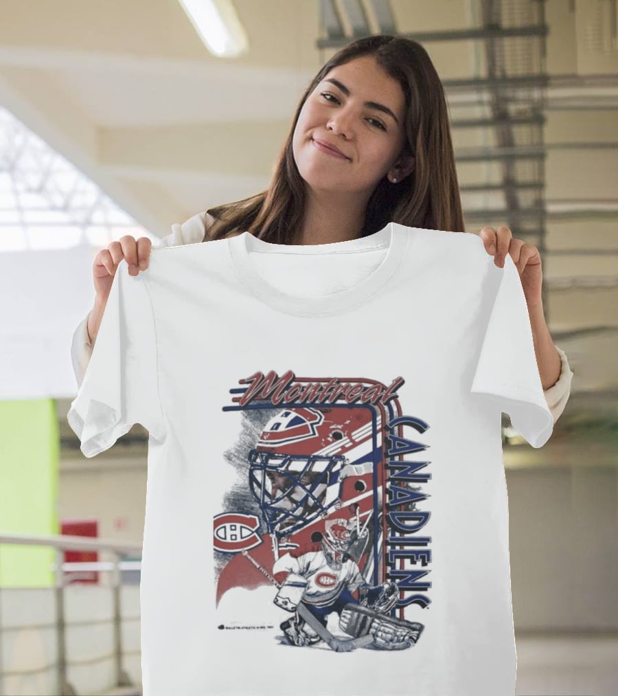 Montreal Canadiens 1992 NHL Vintage Hockey Goalie Mask T-Shirt