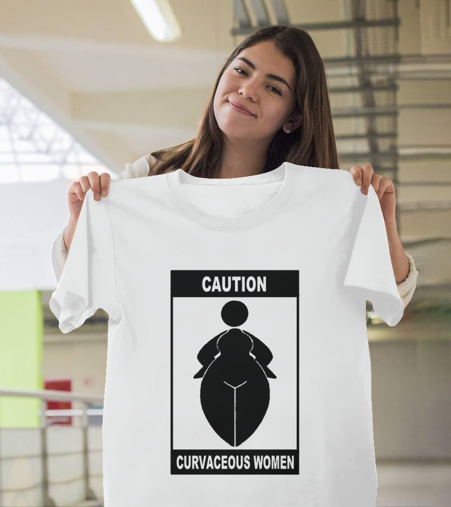 Caution Curvaceous Women Silhouette Warning T-Shirt