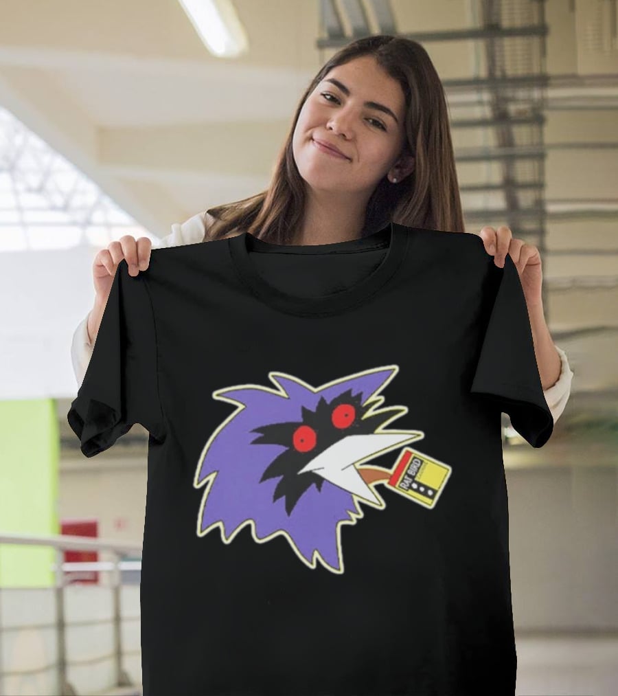 Rat Bird Old Bay Seasoning Meme Yellow Box Purple Creature Red Eyes T-Shirt