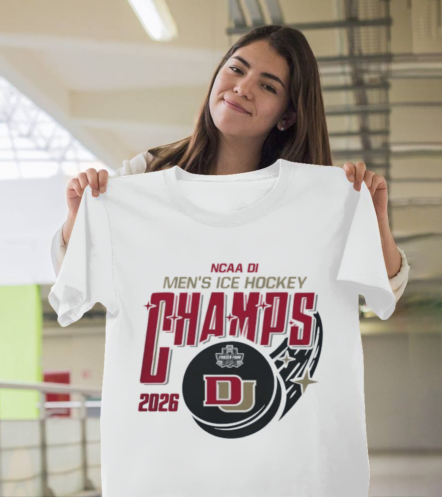 NCAA DI Men's Ice Hockey Champs 2026 DJ Denver Pioneers T-Shirt