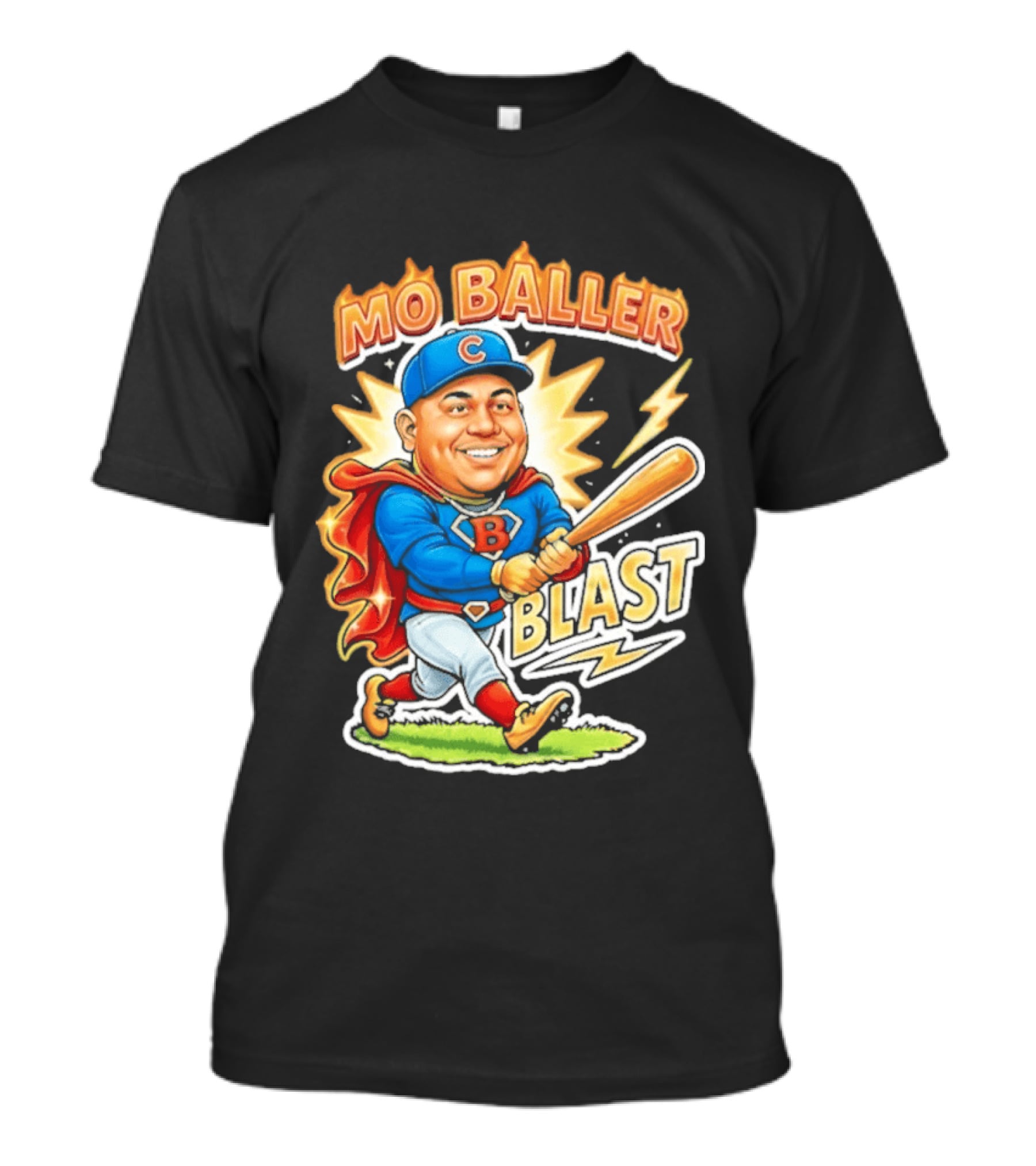 Mo Baller Blast Superhero Baseball Power T-Shirt