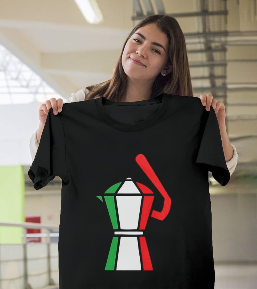 Italy Coffee Pot Italian Flag Colors White T-Shirt