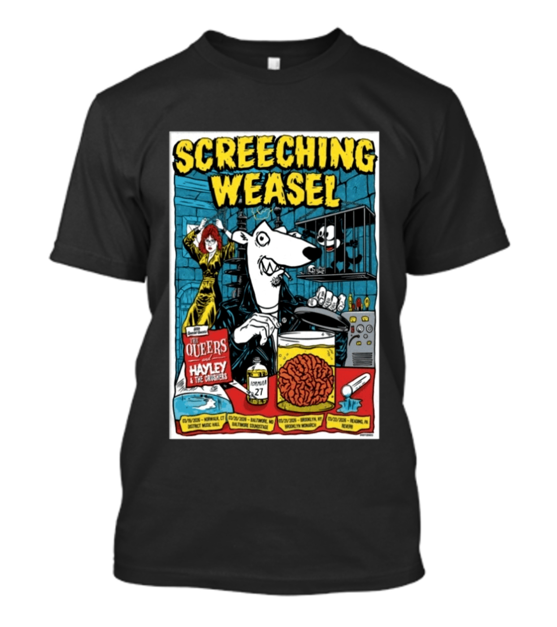 Screeching Weasel Show March 19 2026 District Music Hall With The Queers And Hayley And The Crushers T-Shirt
