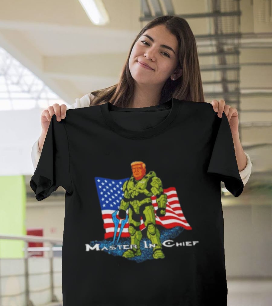 Donald Trump Master In Chief American Flag Spartan Suit T-Shirt