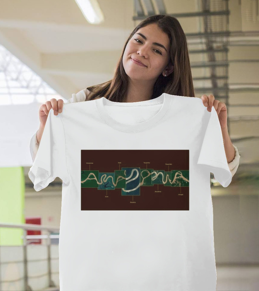 Amazonia Amazon River Map 2026 Peru Anavilhanas Mapará Teotônio Rondônia Amupá Açu Amacá T-Shirt