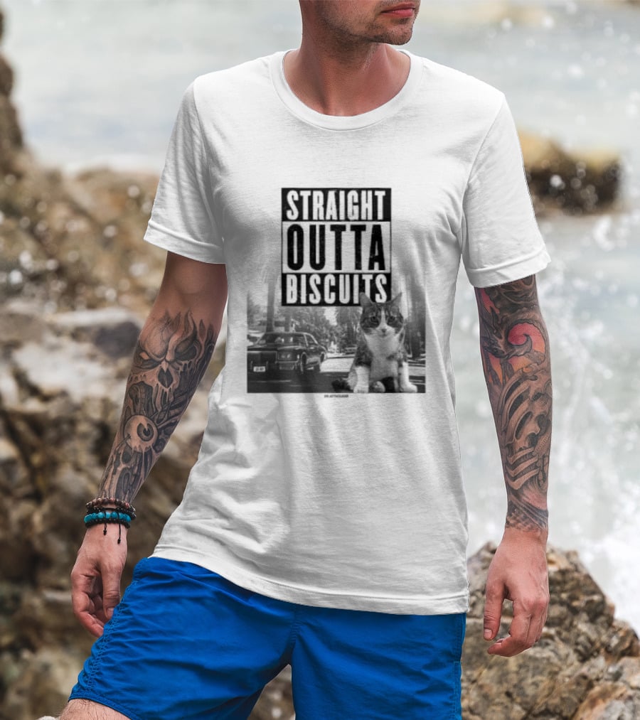 Straight Outta Biscuits Dr. Matt McGlasson Cat Humor T-Shirt