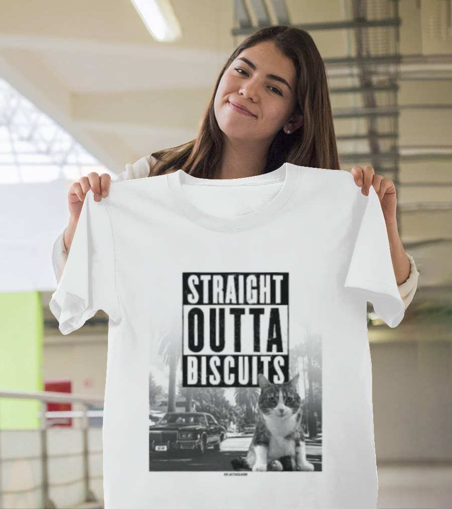 Straight Outta Biscuits Dr. Matt McGlasson Cat Humor T-Shirt