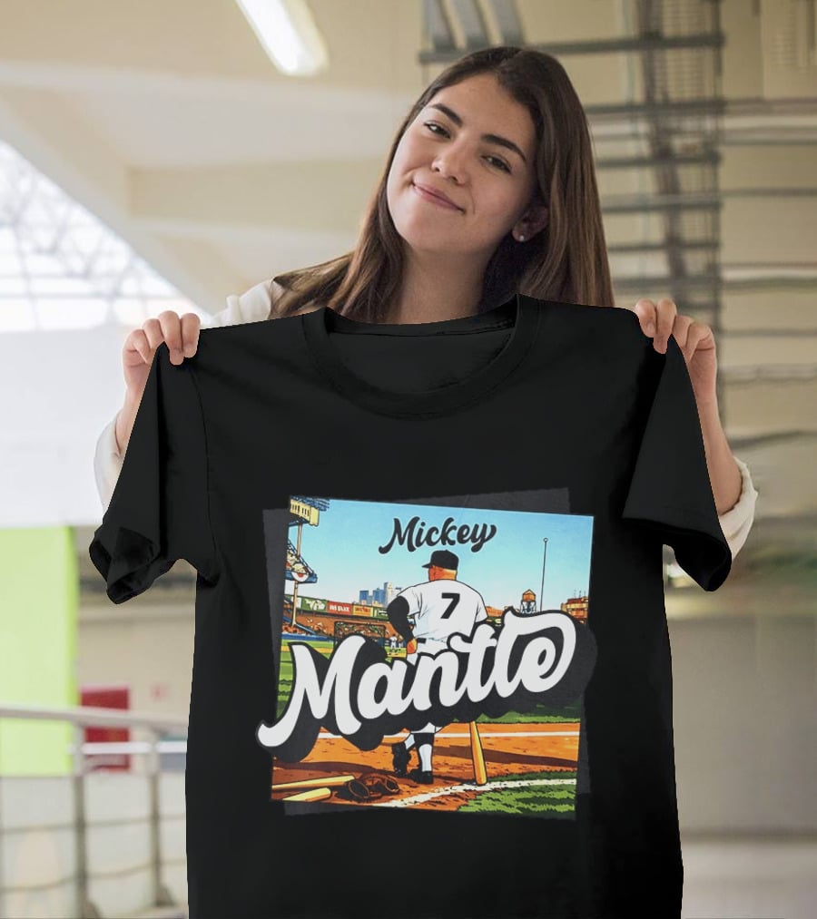 Mickey Mantle New York Yankees Baseball Stadium Number 7 T-Shirt