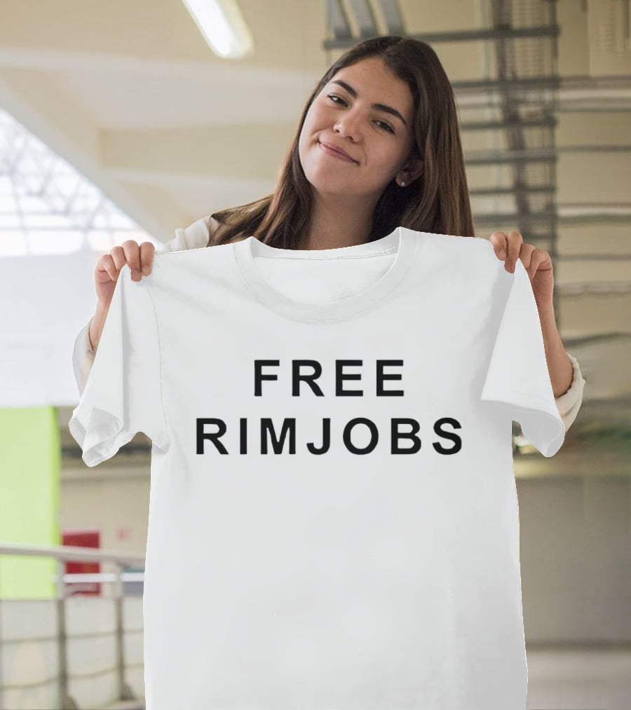 Free Rim Jobs Bold Text Only T-Shirt