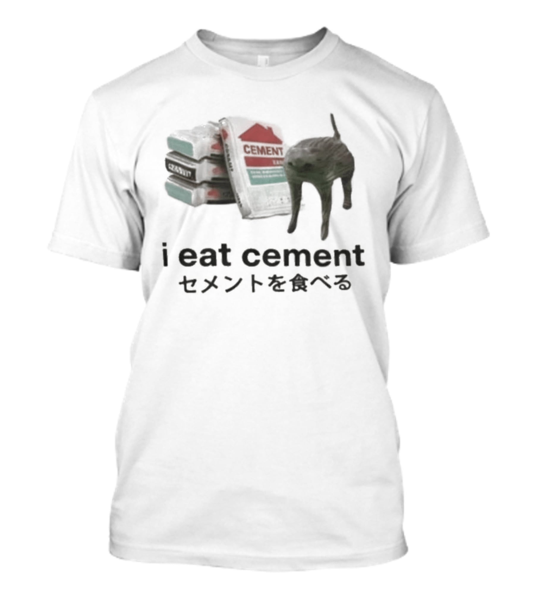 I Eat Cement Cat Meme T-Shirt