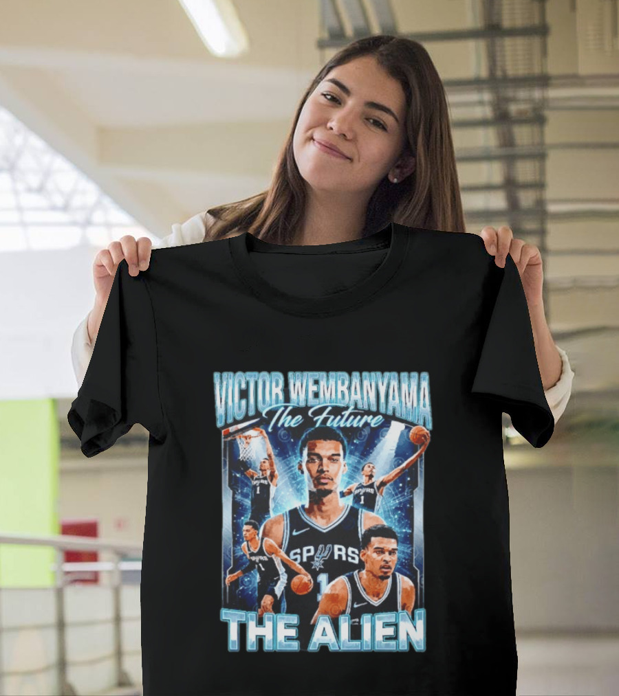 Victor Wembanyama The Future San Antonio Spurs The Alien Basketball Collage T-Shirt