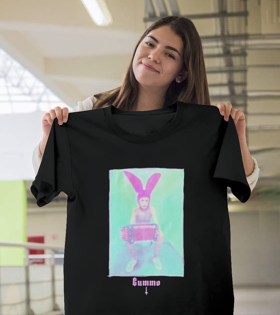 Gummo Bunny With Accordion And Pink Ears T-Shirt