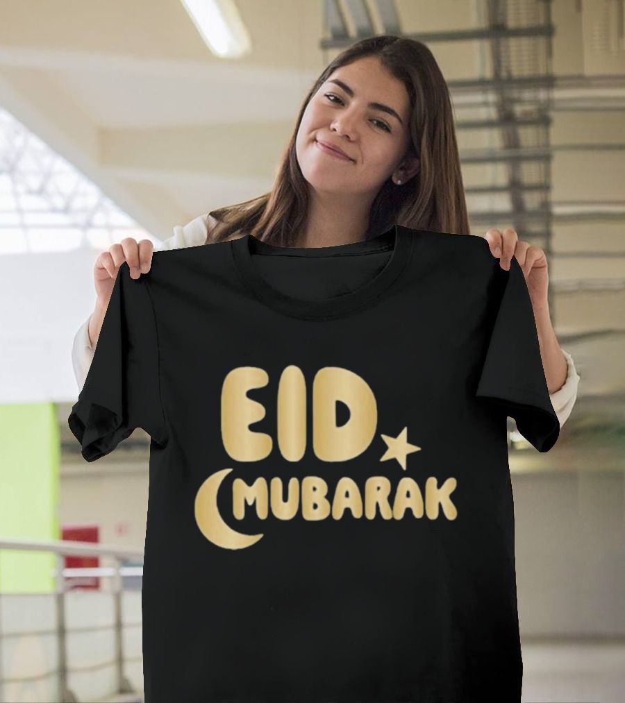 Eid Mubarak Crescent Moon And Star T-Shirt