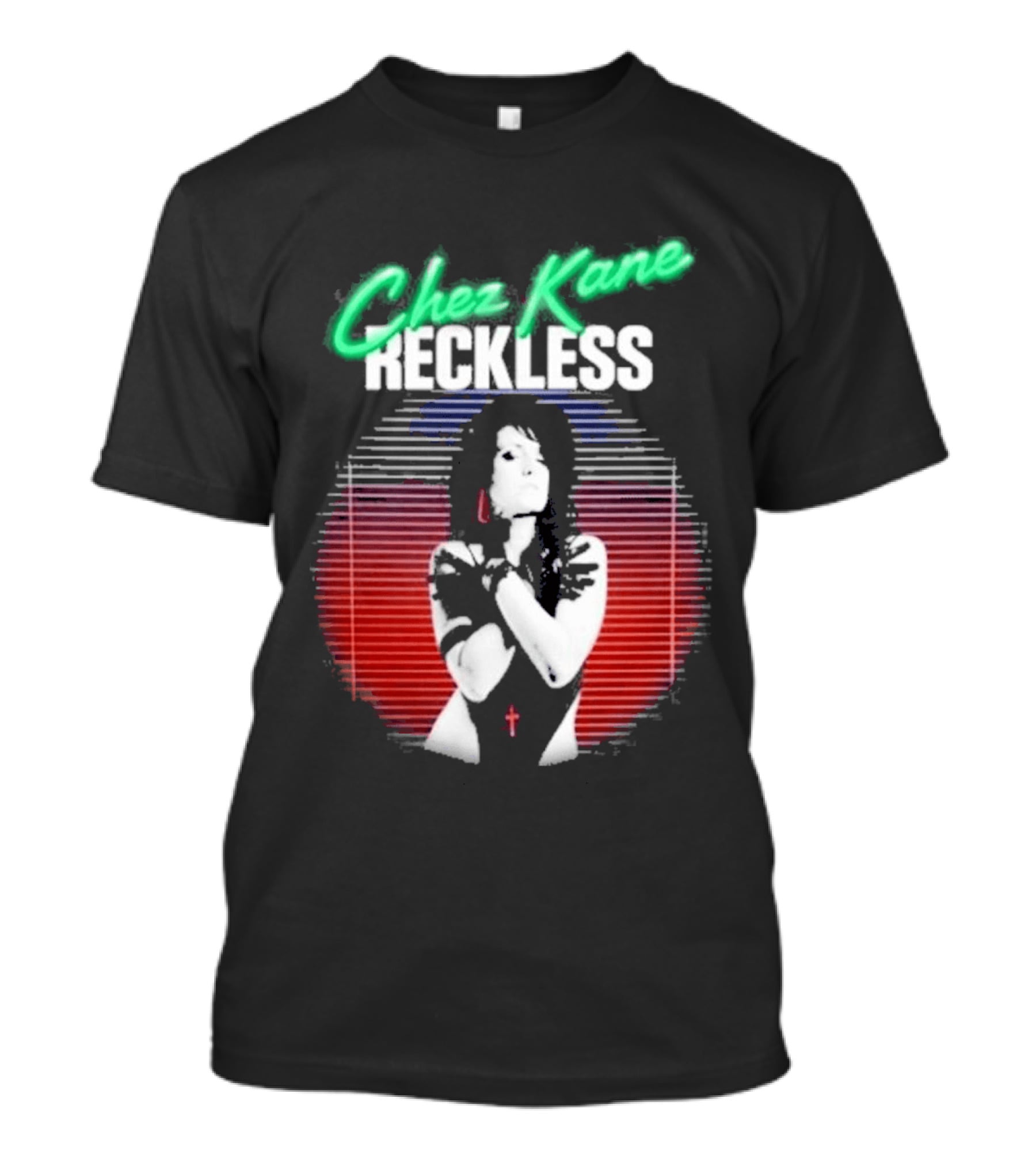 Chez Kane Reckless Punk Woman Retro 80s T-Shirt
