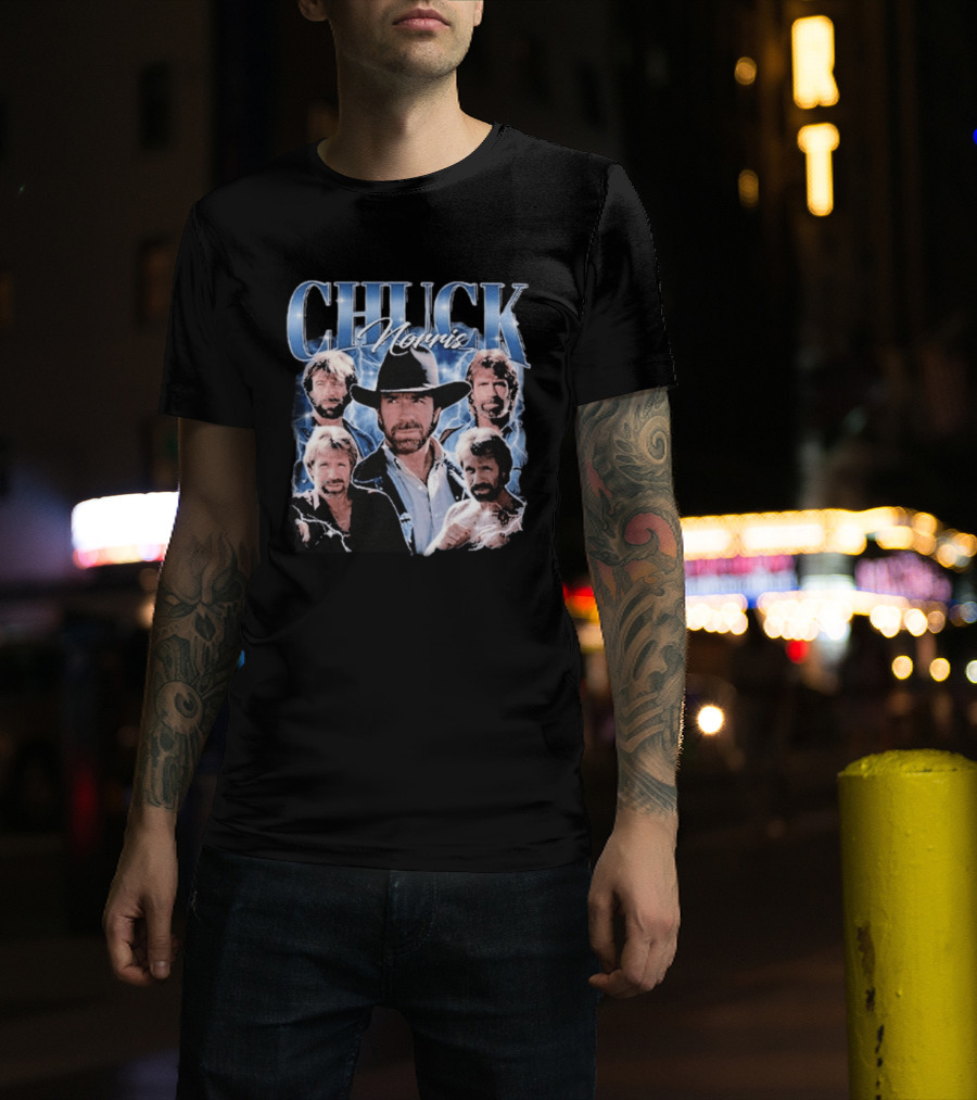 CHUCK NORRIS Iconic Cowboy Multiple Images T-Shirt