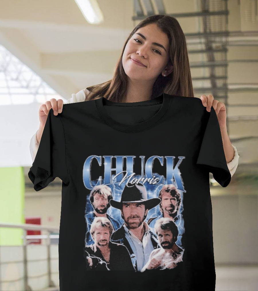 CHUCK NORRIS Iconic Cowboy Multiple Images T-Shirt